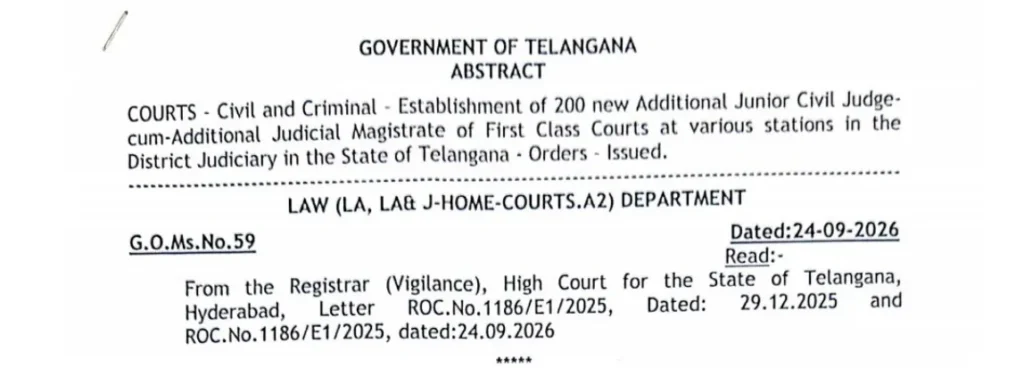 Junior Civil Courts Telangana